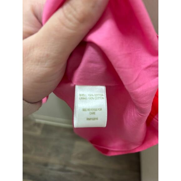 Garnet Hill Dress Women's size 18 Pink Red Stripe Valentine's Day Fit & Flare - Picture 5 of 5